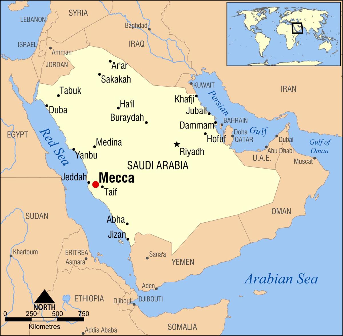 რუკა hijra გზის Makkah